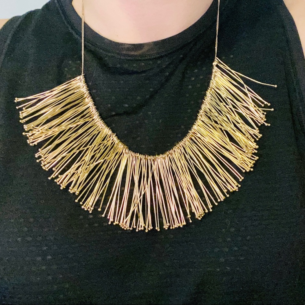 BCBG Metal Fringe Necklace